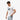 T-shirt blanc homme Anta avec imprimé graphique bleu et noir sur la poitrine – White men's T-shirt with modern graphic print by Anta