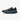 Chaussures de running Anta noires avec dégradé bleu marine et semelle à coussin d’air intégral, offrant confort et style moderne.
