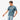 Male model wearing a blue ANTA Skate graphic T-shirt with short sleeves and casual fit, styled with light denim jeans, photographed on a white background for a streetwear lifestyle look