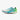 Chaussure de running Anta blanche avec dégradé vert et bleu, ultra légère et respirante – Anta white running shoe with green and blue gradient, ultra-light and breathable design.

